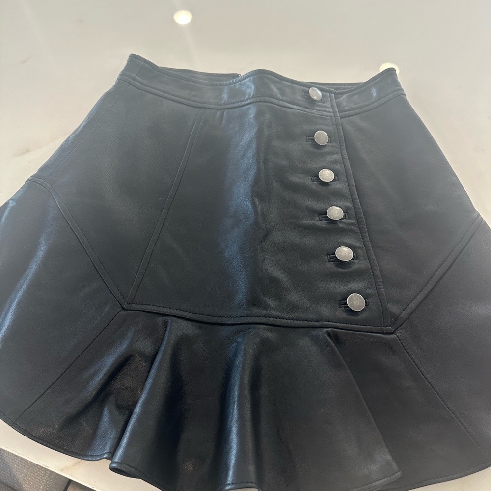 Marissa Webb Ronan Leather Mini Skirt - Picture 4 of 5